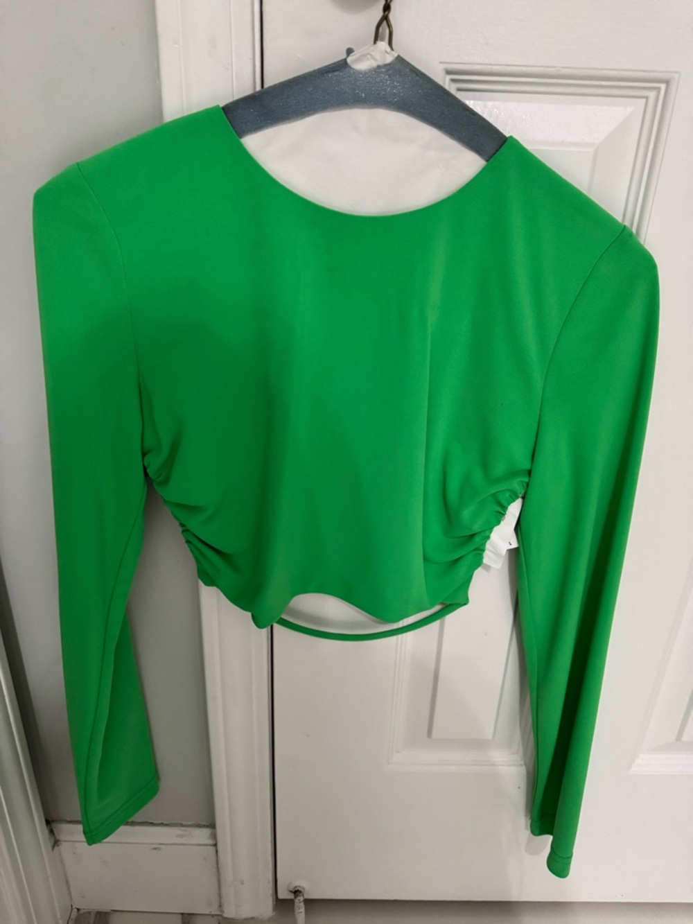 Zara Bright Green Long Sleeve Crop Top